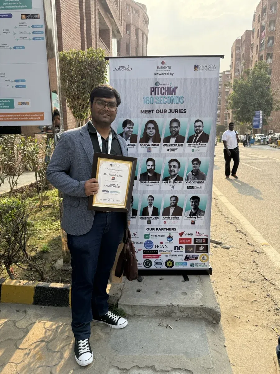 Pitch in 180 Seconds at Sharda University