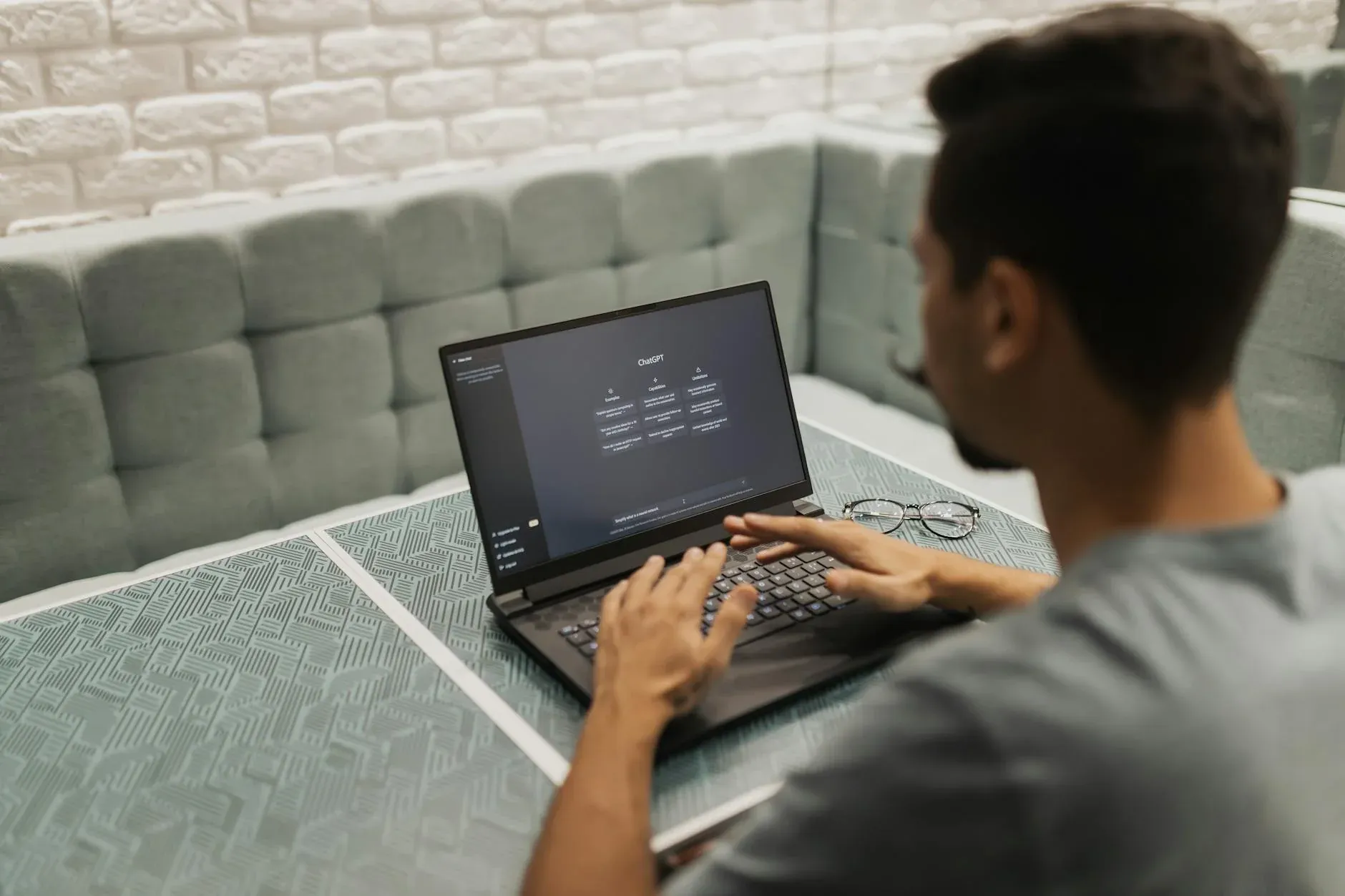 Laptop screen displaying an AI prompt: building AI-powered discovery engines